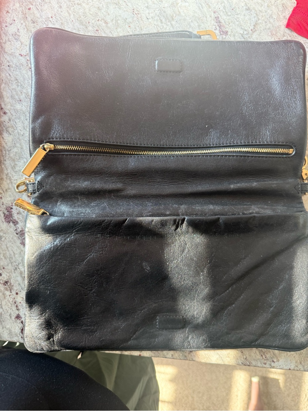 Tory Burch Black Leather Shoulder Bag with Gold Logo Medallion - Picture 3 of 7